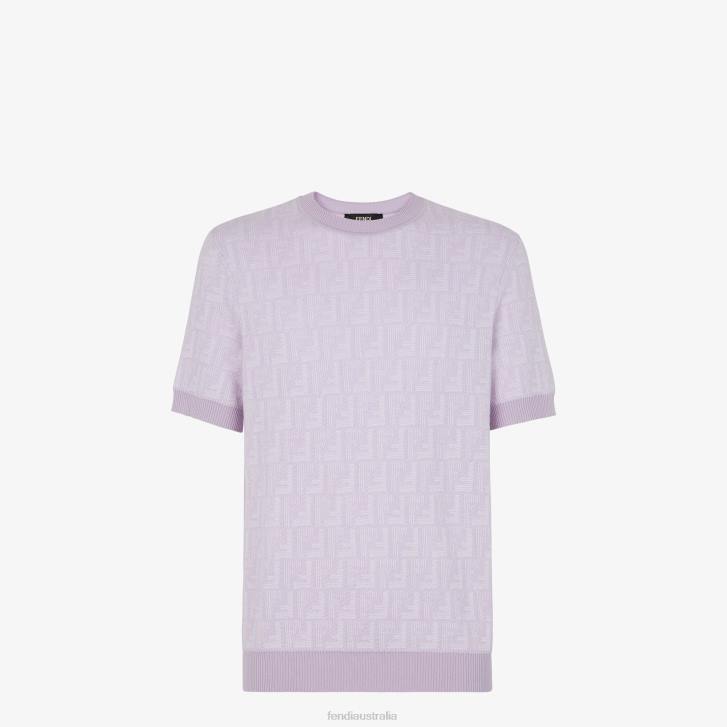 Men Apparel Fendi HP0B1952 Lilac Wool Sweater Purple