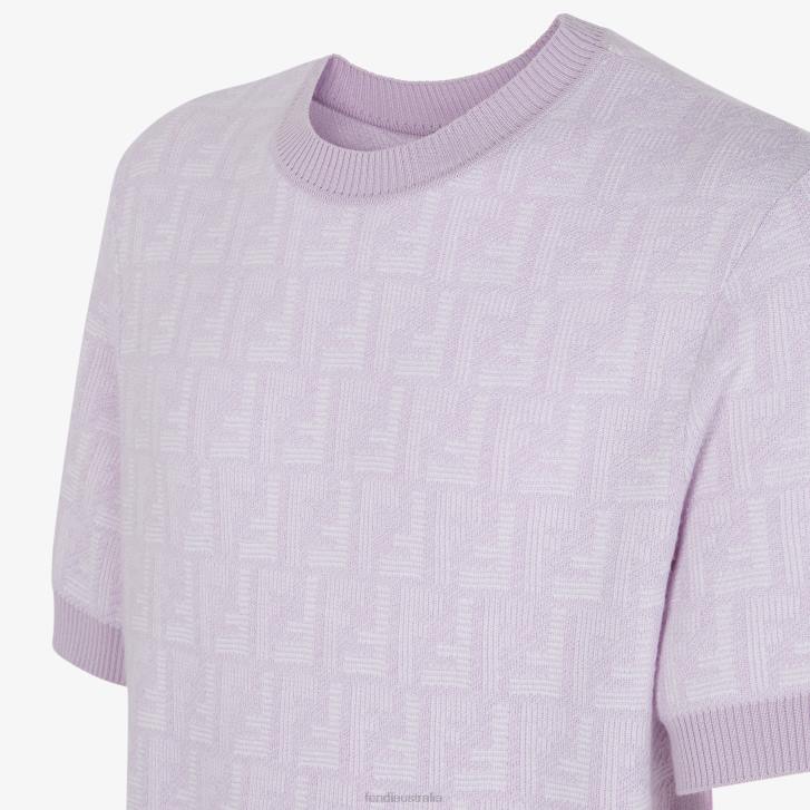 Men Apparel Fendi HP0B1952 Lilac Wool Sweater Purple