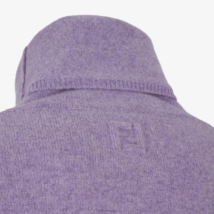 Men Apparel Fendi HP0B1973 Lilac Wool Sweater Purple