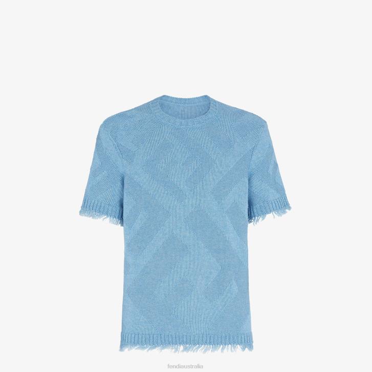 Men Apparel Fendi HP0B2029 Cotton Sweater Light blue