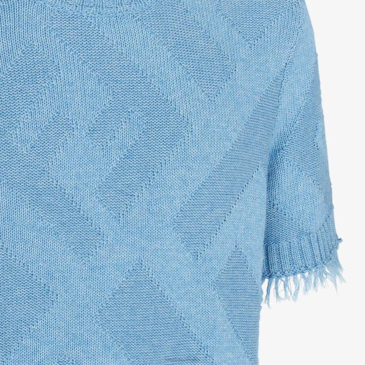 Men Apparel Fendi HP0B2029 Cotton Sweater Light blue