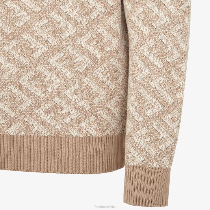 Men Apparel Fendi HP0B2041 Cotton Sweater Beige