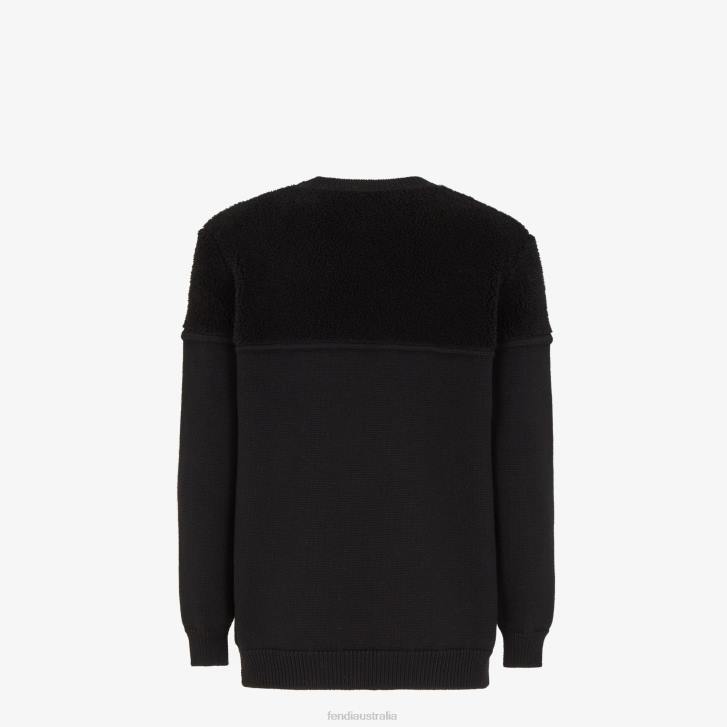 Men Apparel Fendi HP0B2090 Wool And Silk Sweater Black