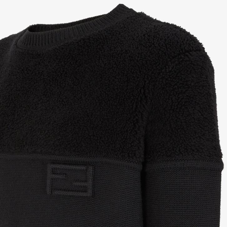 Men Apparel Fendi HP0B2090 Wool And Silk Sweater Black