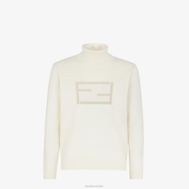 Men Apparel Fendi HP0B2093 Wool Turtleneck White