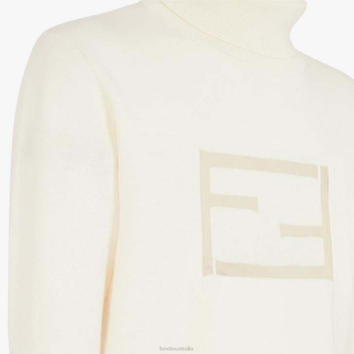 Men Apparel Fendi HP0B2093 Wool Turtleneck White