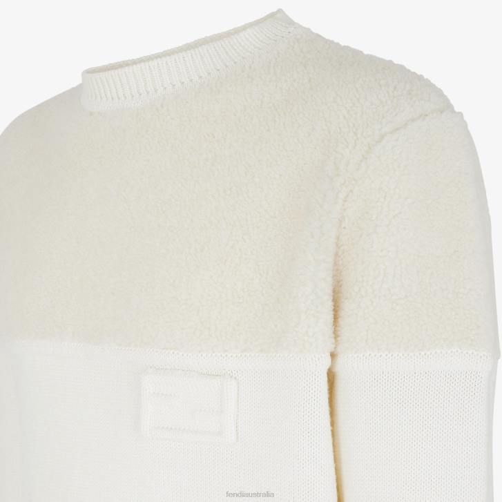 Men Apparel Fendi HP0B2095 Silk And Wool Sweater White