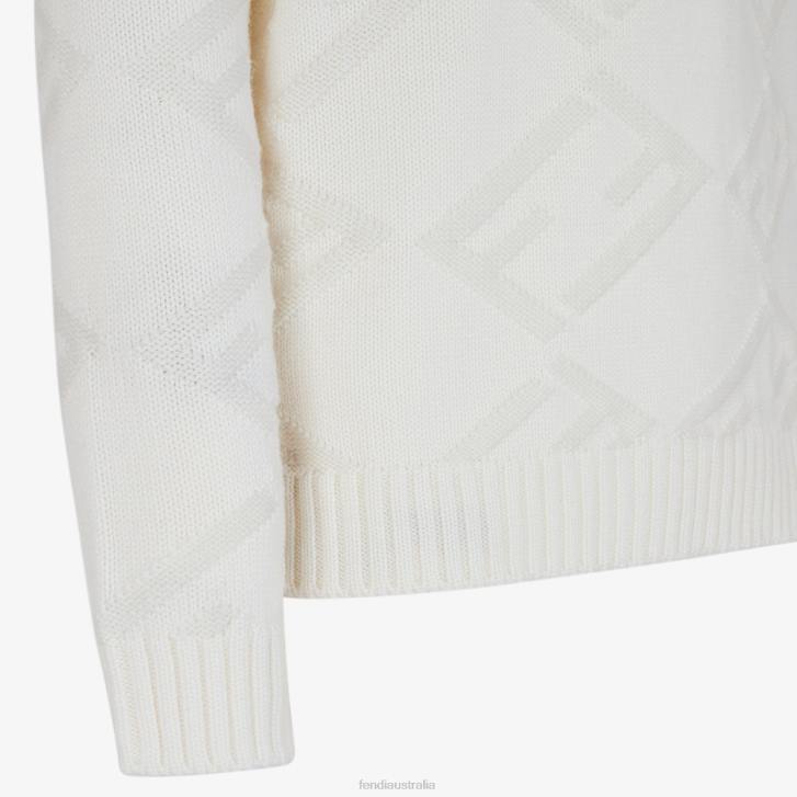 Men Apparel Fendi HP0B2098 Wool Sweater White