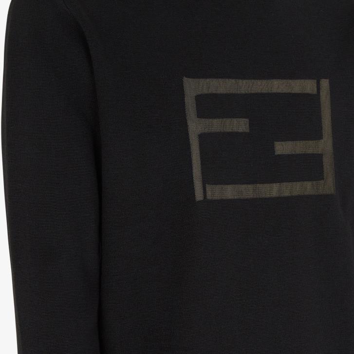 Men Apparel Fendi HP0B2102 Wool Sweater Black