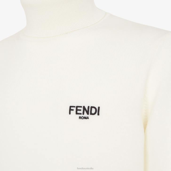 Men Apparel Fendi HP0B2104 Knit Sweater White