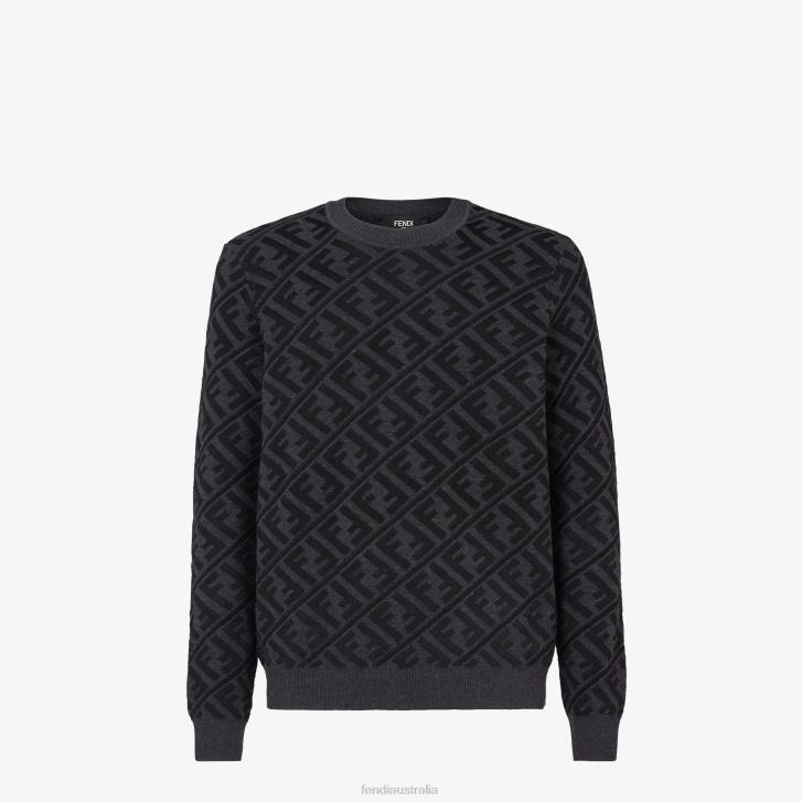 Men Apparel Fendi HP0B2113 Wool Pullover Black