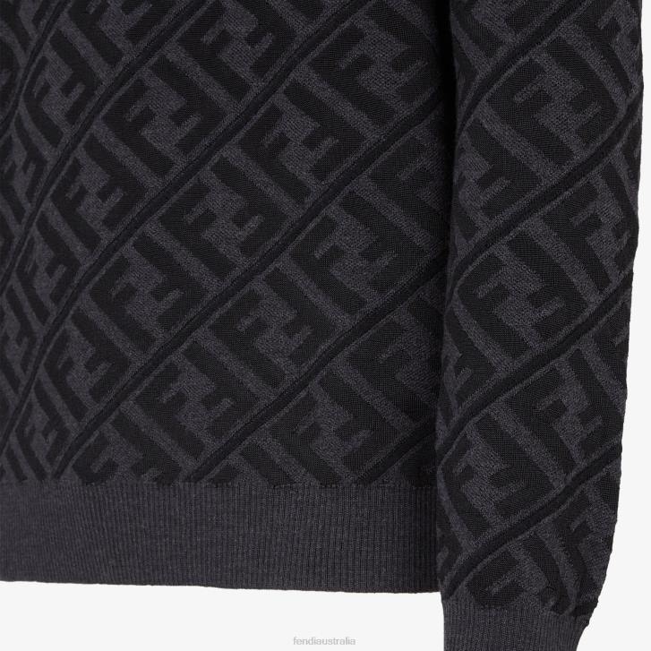 Men Apparel Fendi HP0B2113 Wool Pullover Black