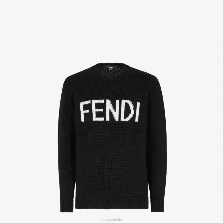 Men Apparel Fendi HP0B2152 Wool Sweater Black