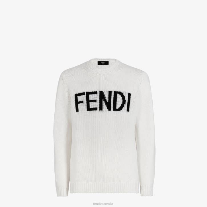 Men Apparel Fendi HP0B2167 Wool Sweater White