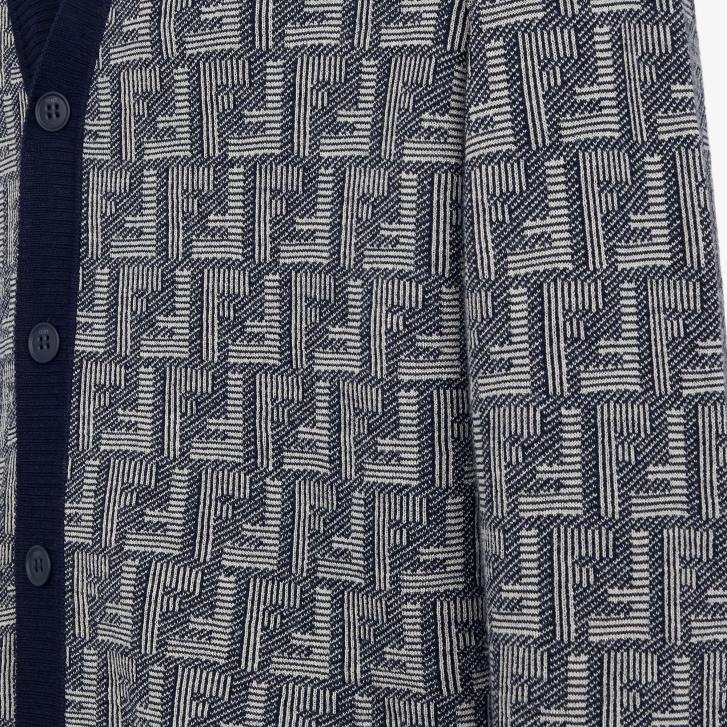 Men Apparel Fendi HP0B2186 Wool Cardigan Blue