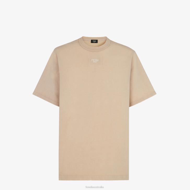 Men Apparel Fendi HP0B1930 Jersey T-Shirt Beige