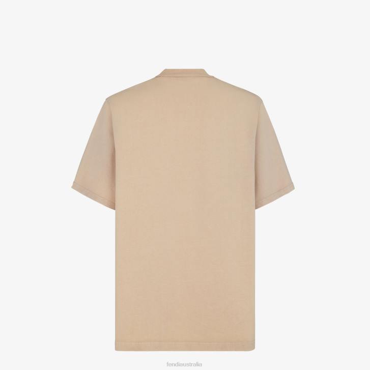 Men Apparel Fendi HP0B1930 Jersey T-Shirt Beige