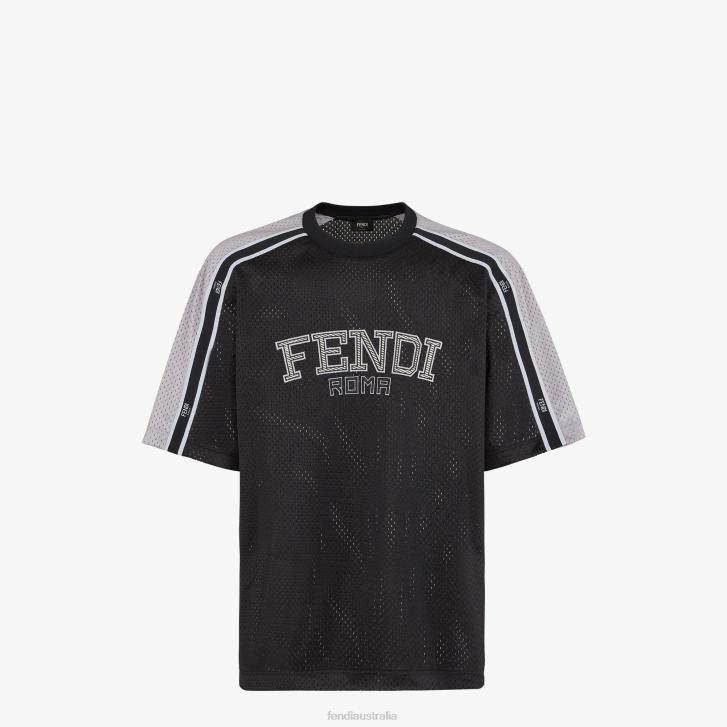 Men Apparel Fendi HP0B1944 Tech Mesh T-Shirt Gray