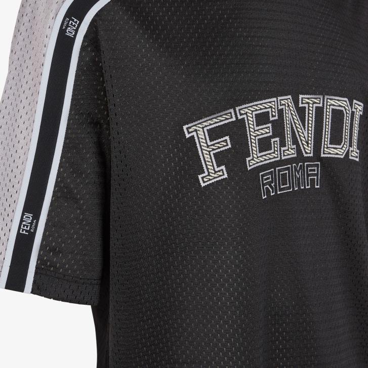 Men Apparel Fendi HP0B1944 Tech Mesh T-Shirt Gray