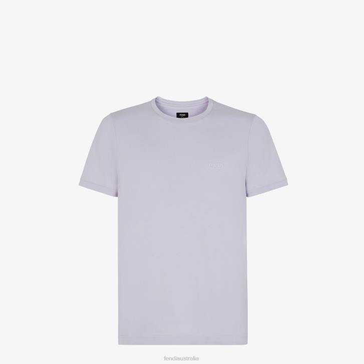 Men Apparel Fendi HP0B1967 Lilac Jersey T-Shirt Purple