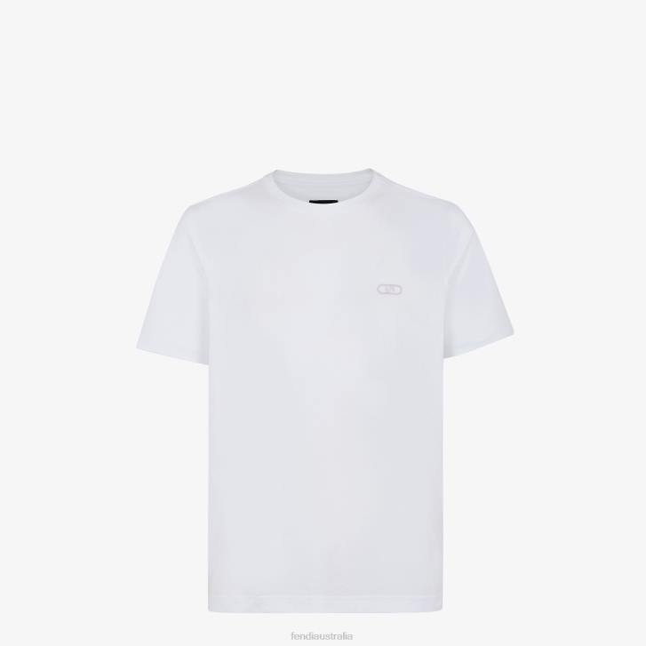 Men Apparel Fendi HP0B1982 Jersey T-Shirt White