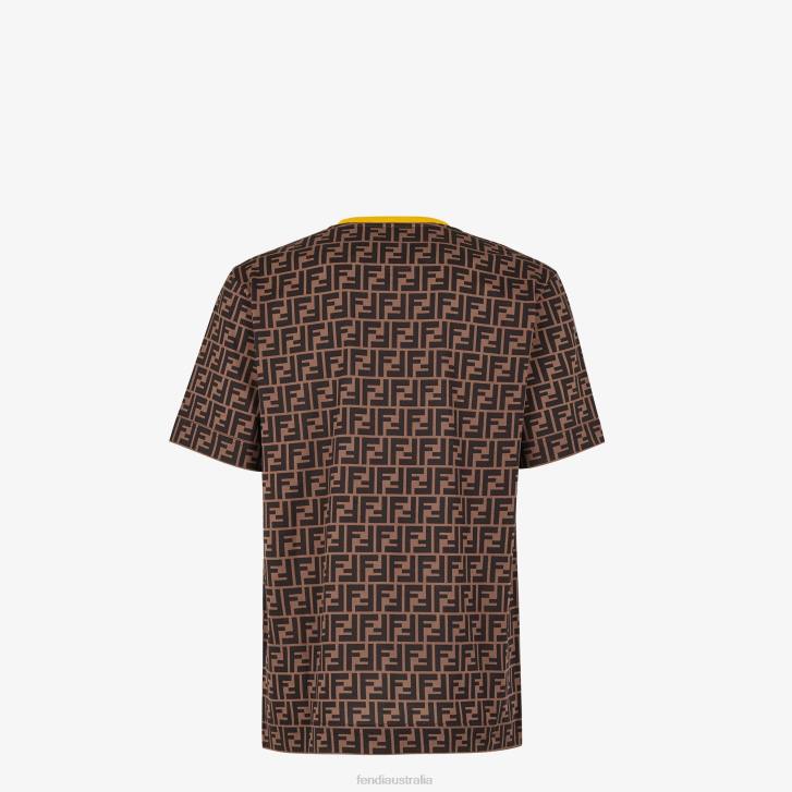 Men Apparel Fendi HP0B1986 Cotton T-Shirt Brown