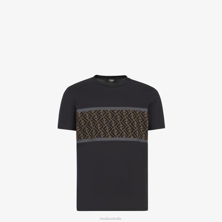 Men Apparel Fendi HP0B1989 Cotton T-Shirt Black