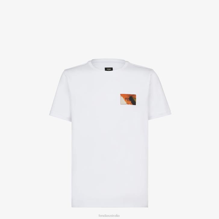 Men Apparel Fendi HP0B2006 Jersey T-Shirt White