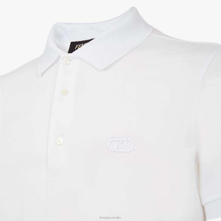 Men Apparel Fendi HP0B2131 Cotton Polo Shirt White