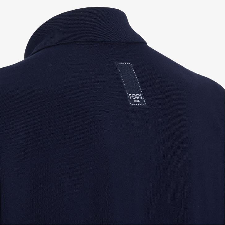 Men Apparel Fendi HP0B2143 Cotton Polo Shirt Blue