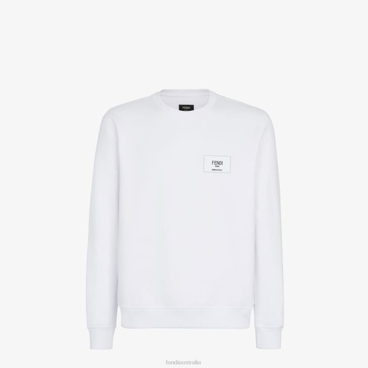 Men Apparel Fendi HP0B2142 Cotton Sweatshirt White