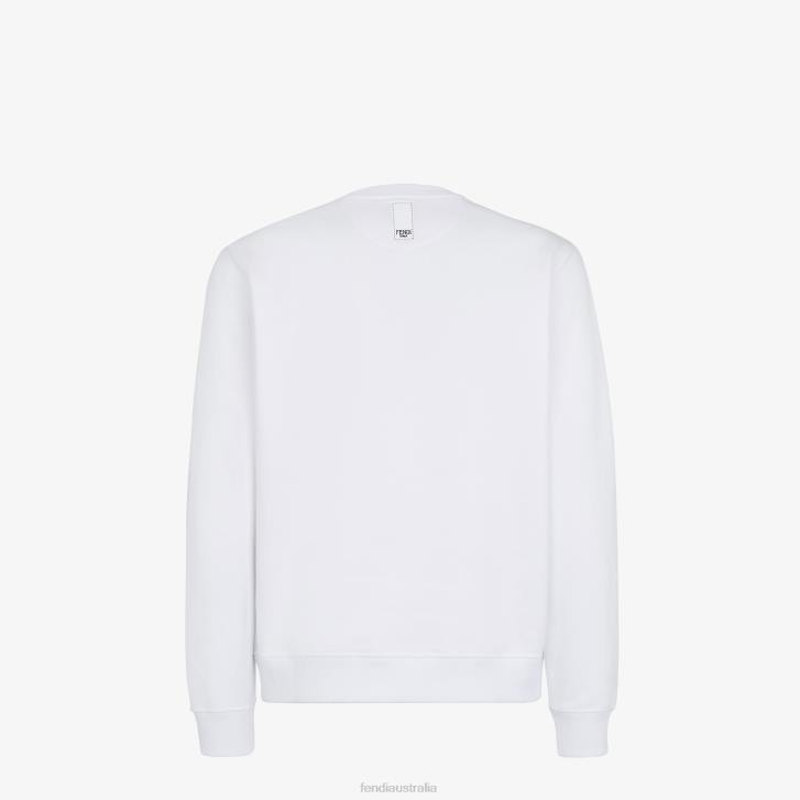 Men Apparel Fendi HP0B2142 Cotton Sweatshirt White