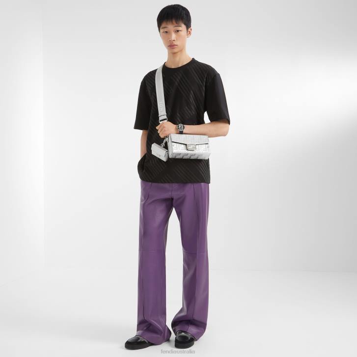 Men Apparel Fendi HP0B1913 Plonge Leather Pants Purple