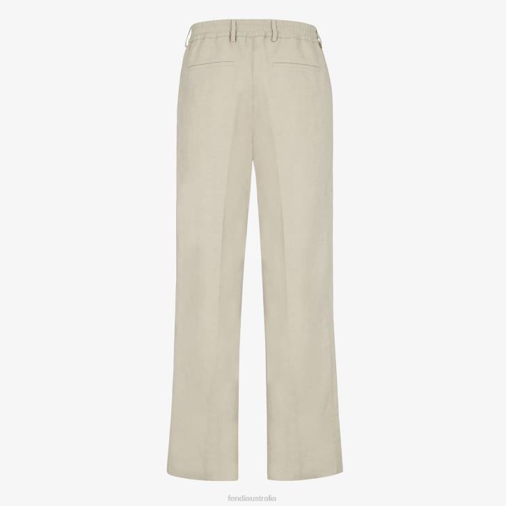 Men Apparel Fendi HP0B1916 Linen Trousers Gray