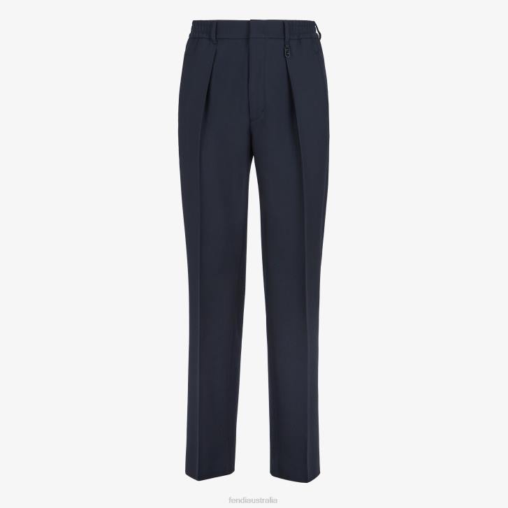 Men Apparel Fendi HP0B1921 Wool Pants Blue