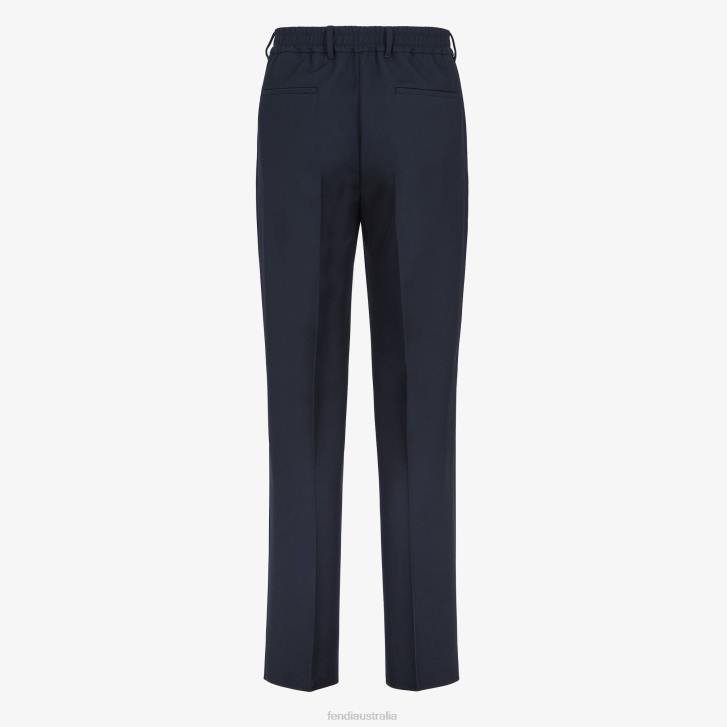 Men Apparel Fendi HP0B1921 Wool Pants Blue