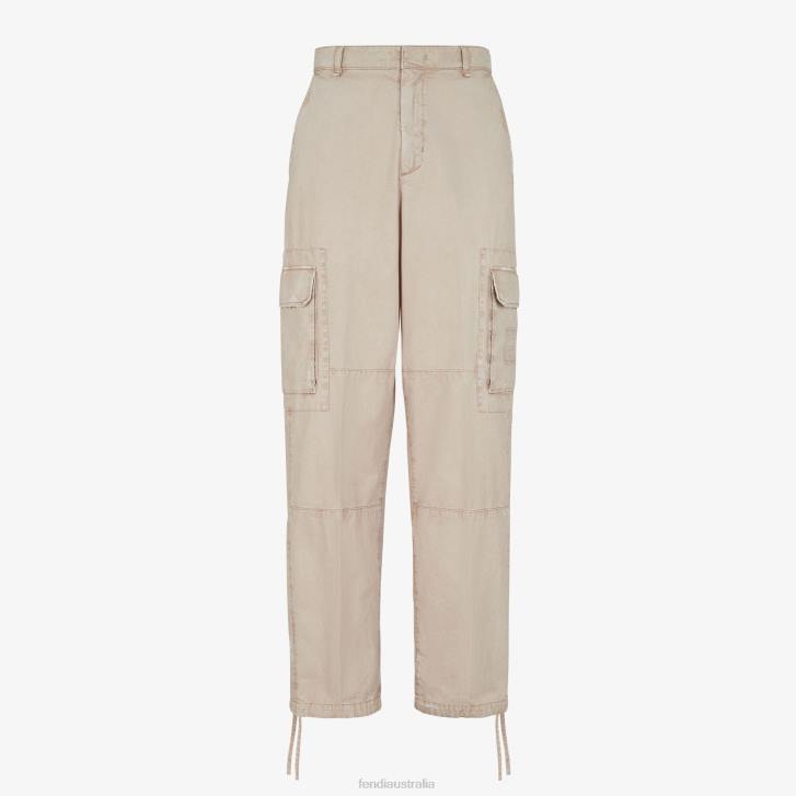 Men Apparel Fendi HP0B1931 Gabardine Trousers Beige