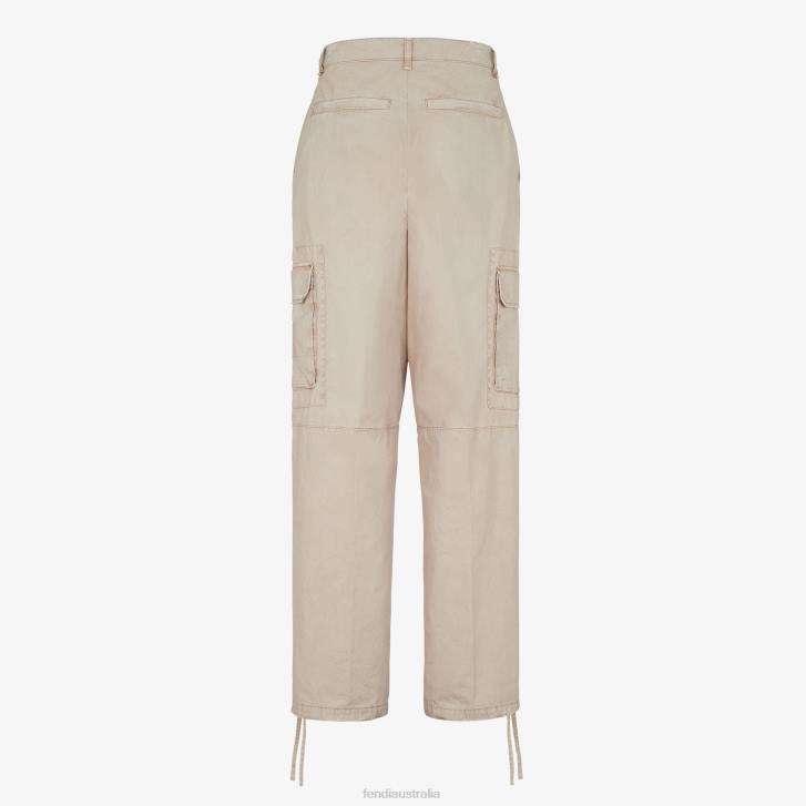 Men Apparel Fendi HP0B1931 Gabardine Trousers Beige