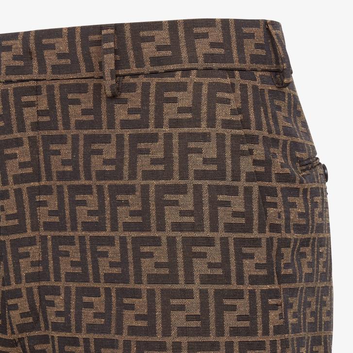 Men Apparel Fendi HP0B1935 Bermuda Pants In Fabric Brown