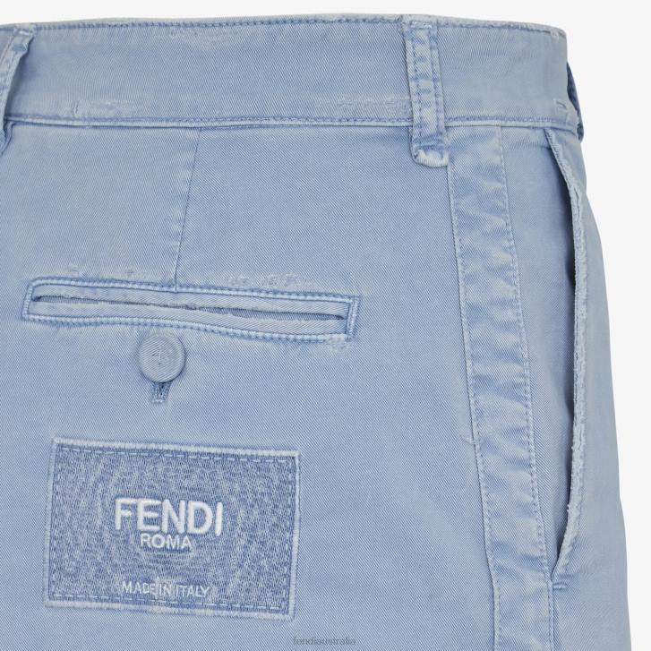 Men Apparel Fendi HP0B1961 Gabardine Trousers Light blue