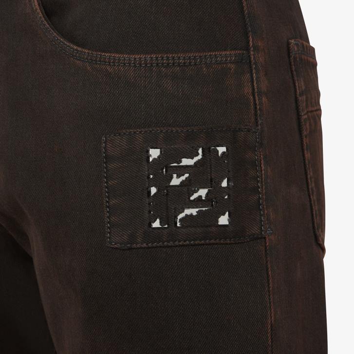 Men Apparel Fendi HP0B1964 Denim Jeans Brown