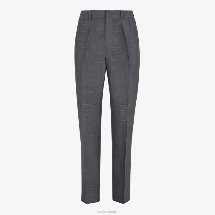 Men Apparel Fendi HP0B1968 Wool Pants Gray