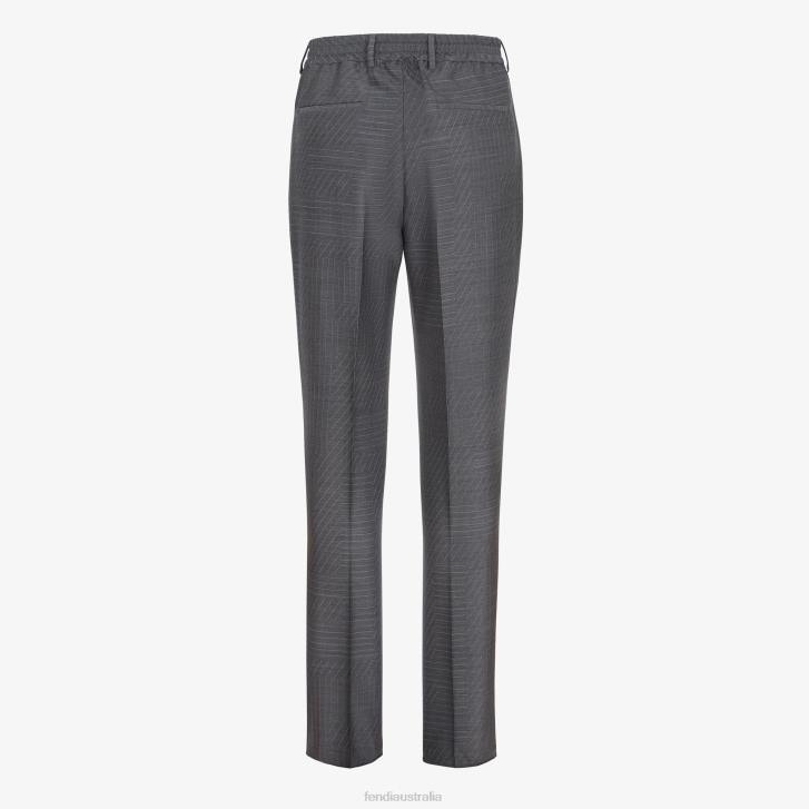 Men Apparel Fendi HP0B1968 Wool Pants Gray