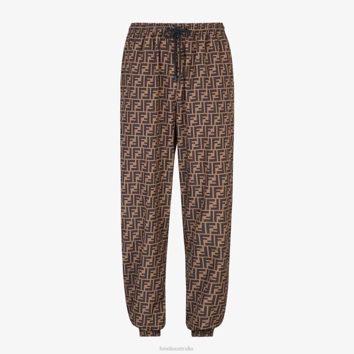 Men Apparel Fendi HP0B1993 Nylon Pants Brown