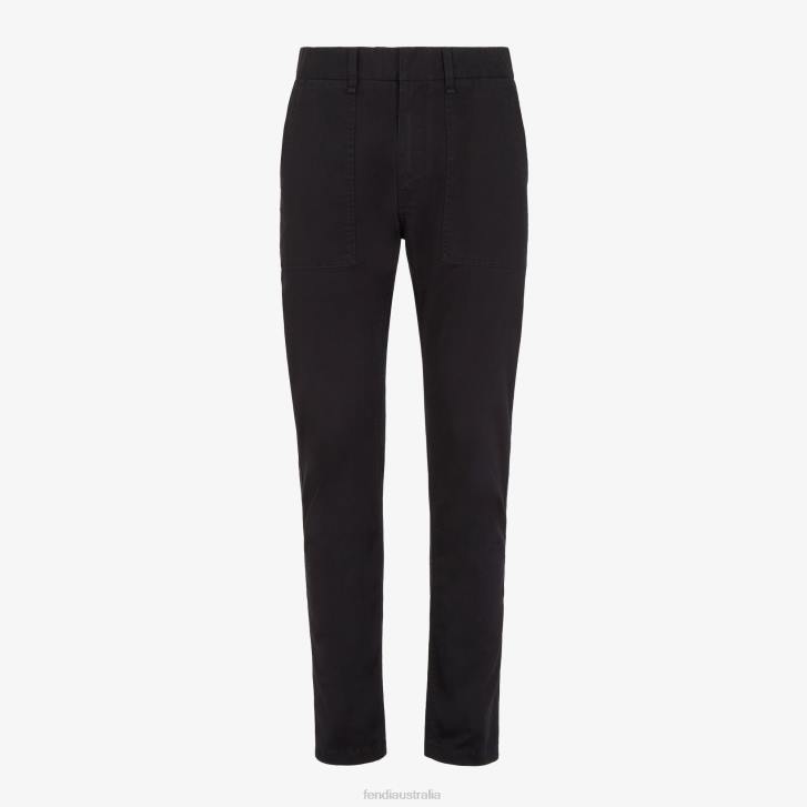 Men Apparel Fendi HP0B2089 Gabardine Pants Black