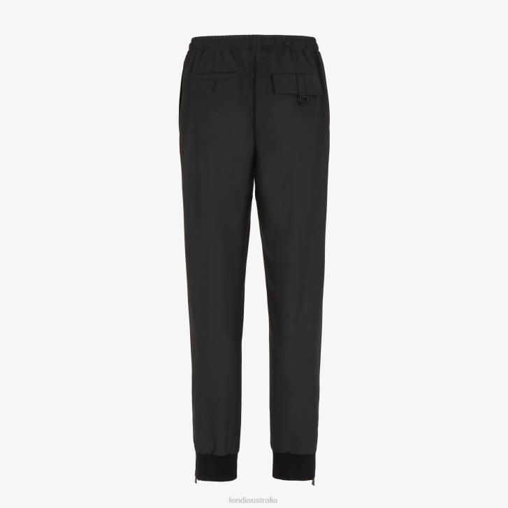 Men Apparel Fendi HP0B2091 Wool Pants Black