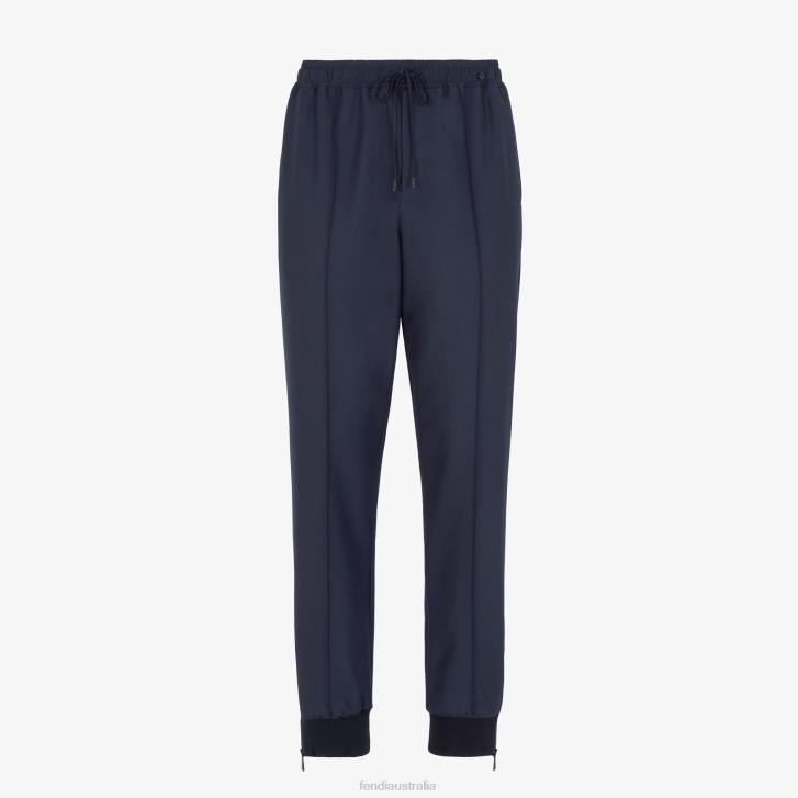 Men Apparel Fendi HP0B2094 Wool Pants Blue