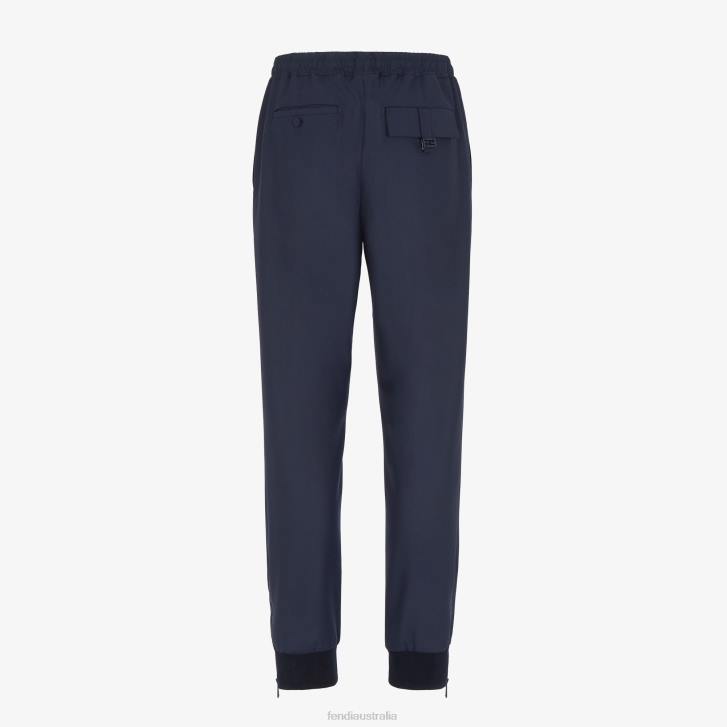 Men Apparel Fendi HP0B2094 Wool Pants Blue