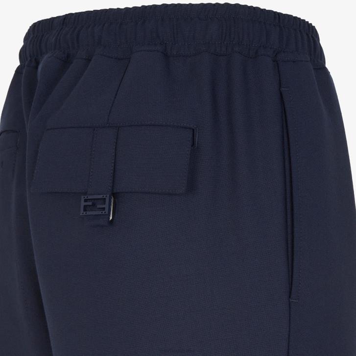 Men Apparel Fendi HP0B2094 Wool Pants Blue