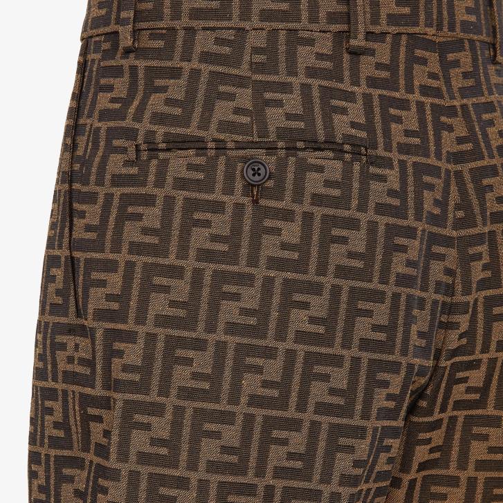 Men Apparel Fendi HP0B2118 Fabric Pants Brown